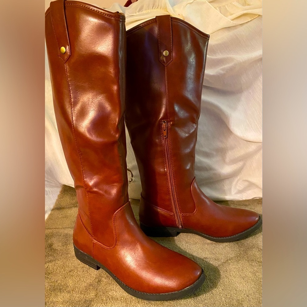 TRUE GRIT LONG WESTERN HEELED RIDING BOOTS - Picture 3 of 8